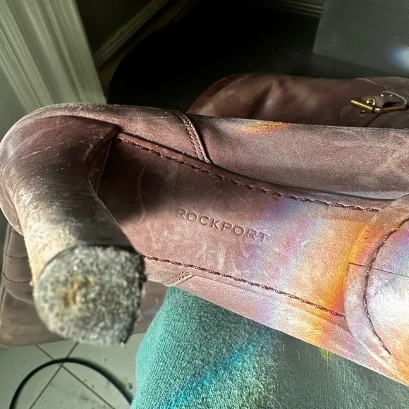 Rockport Janae kneehigh leather boot rare mauve 8.5 USA - Picture 8 of 11
